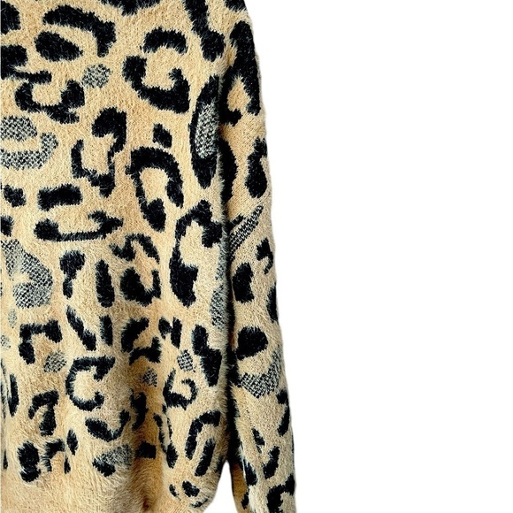 NEW Meiling VIntage Oversized Sweater Sze M Leopard Print V-Neck Cozy Deadstock - Picture 6 of 10